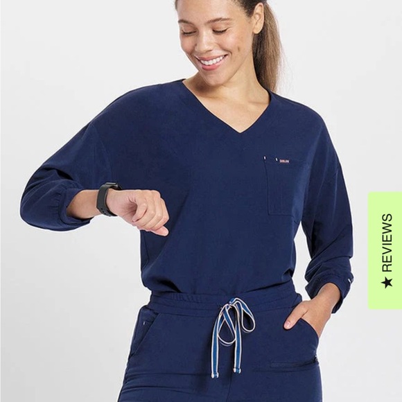 dolan Tops - Dolan Navy Blue V-Neck Scrub Top